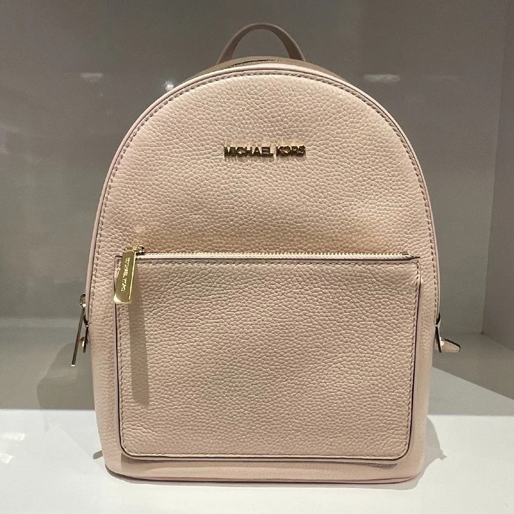 Michael Kors Adina Medium Backpack Pebbled Leather Pink Powder Blush